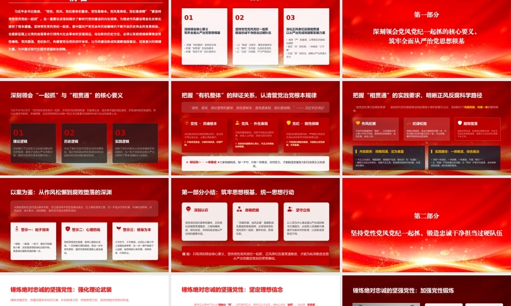 党课PPT：强党性正党风严党纪，以作风建设新成效护航高质量发展新征程.pptx