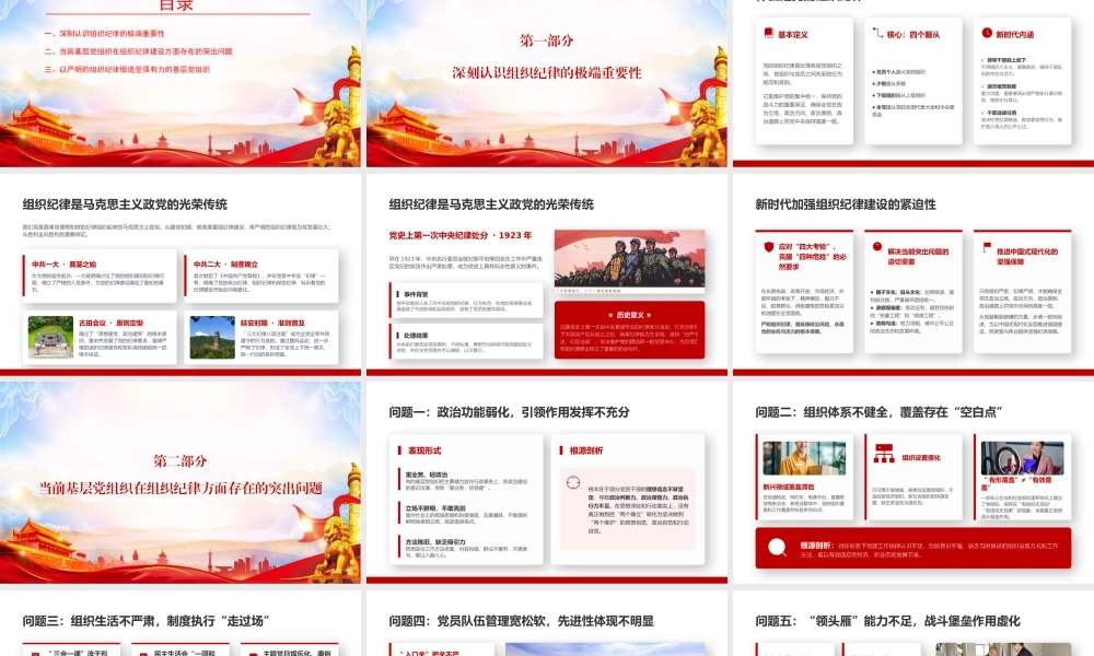 党课PPT：严肃组织纪律，建强基层战斗堡垒.pptx
