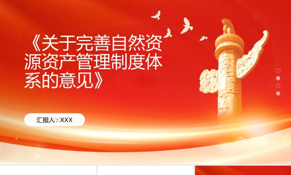 PPT：《关于完善自然资源资产管理制度体系的意见》.pptx
