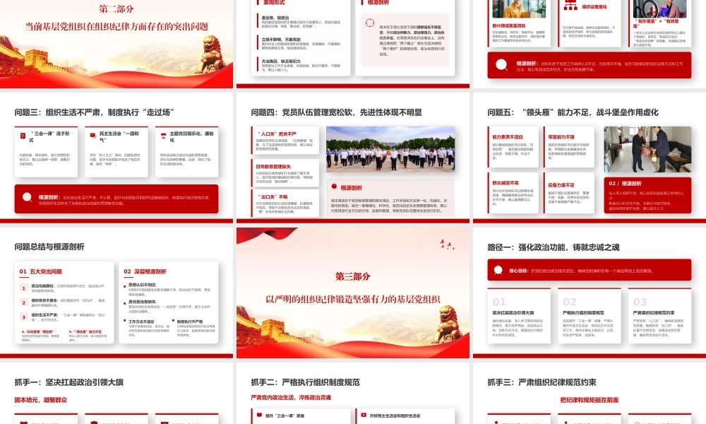 党课PPT：深化组织纪律建设，增强基层党组织凝聚力.pptx