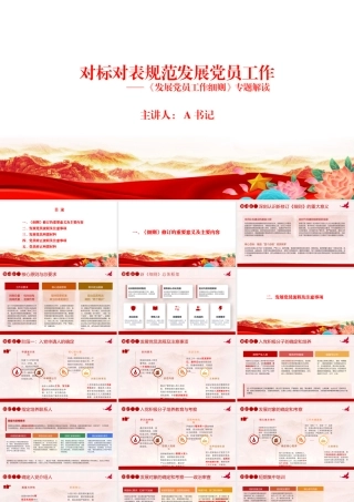 党课PPT：对标对表规范发展党员工作.pptx