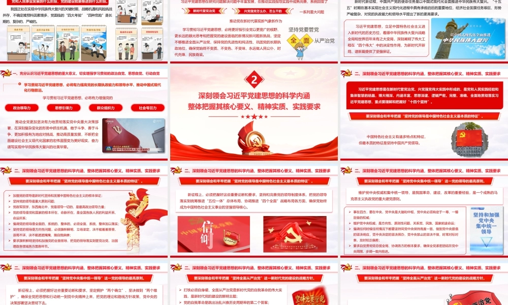 PPT：坚持以习近平党建思想为指引奋力推进新时代党的建设新的伟大工程.pptx