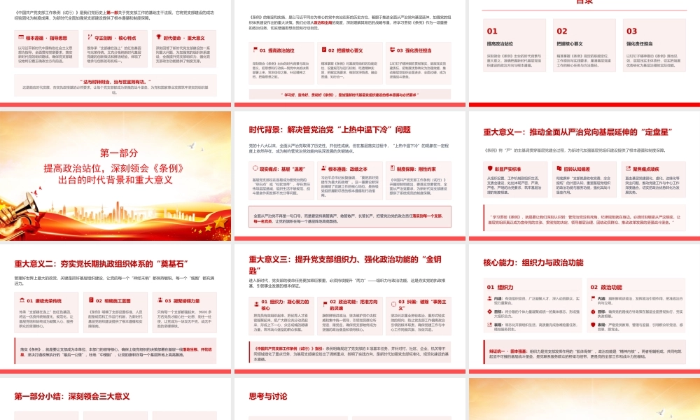 党课PPT：学习贯彻《中国共产党支部工作条例》，全面提高新时代党支部建设质量.pptx