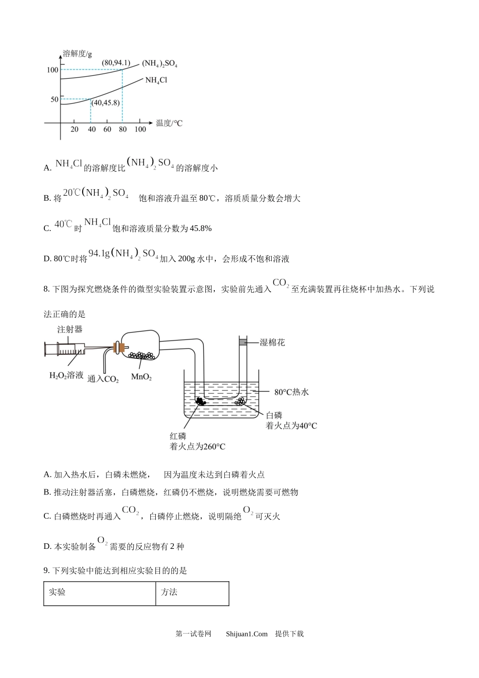 2025年广东省深圳市中考化学真题.docx_第3页