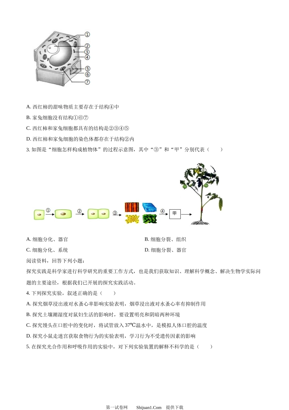 2024年山东省临沂市中考生物真题.docx_第2页