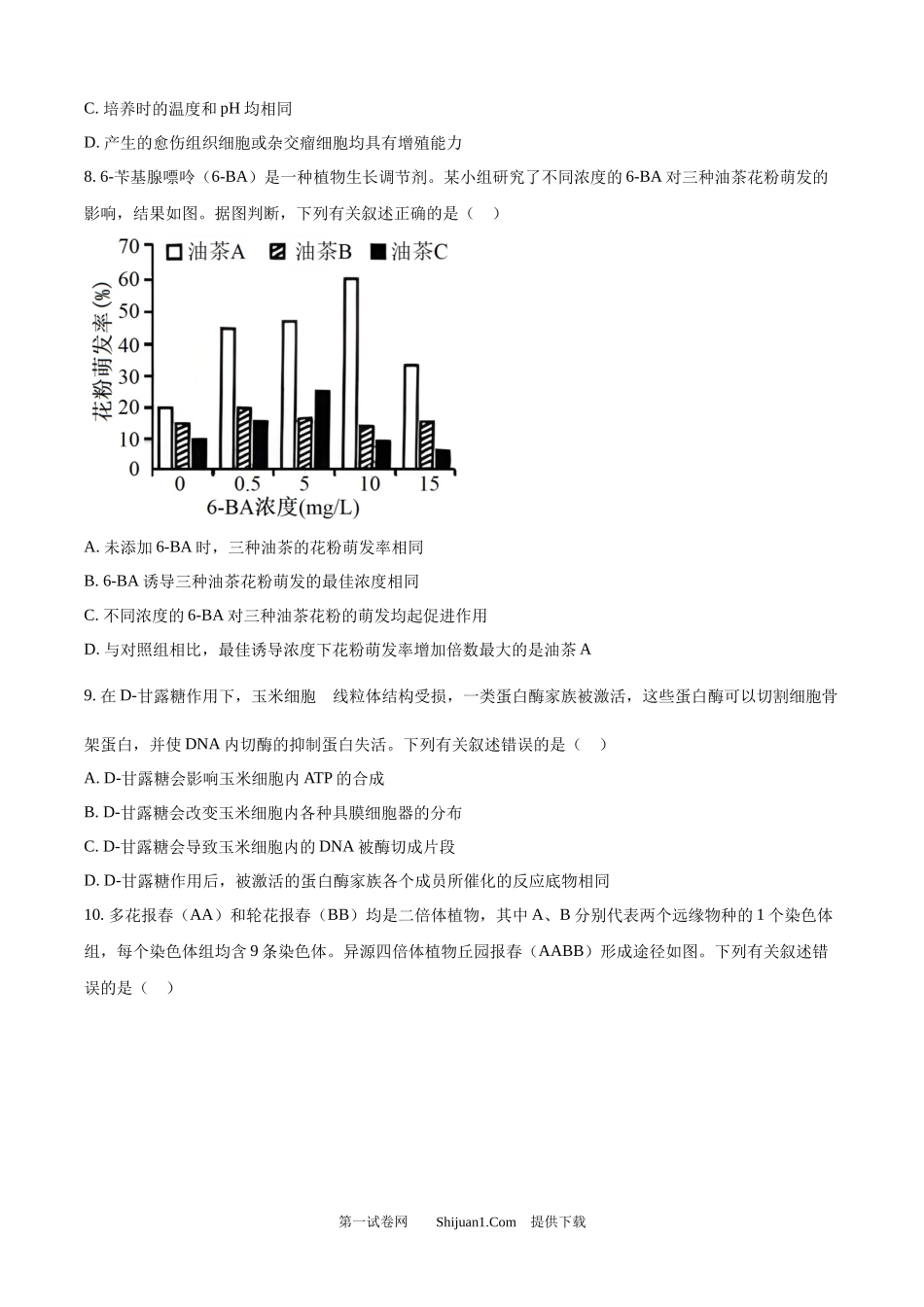 2024年高考生物真题（海南）.docx_第3页