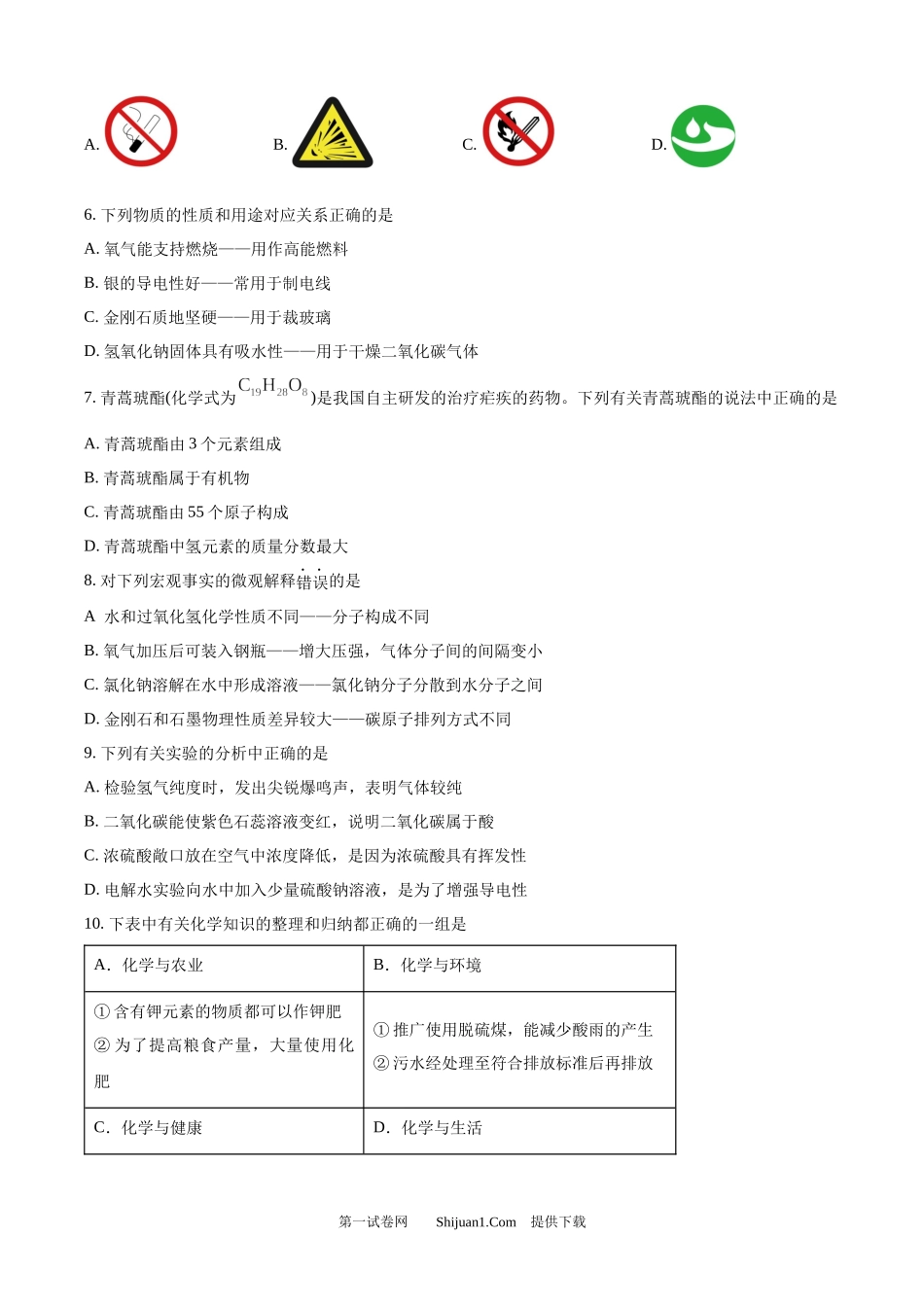 2025年黑龙江省齐齐哈尔市中考化学真题.docx_第2页