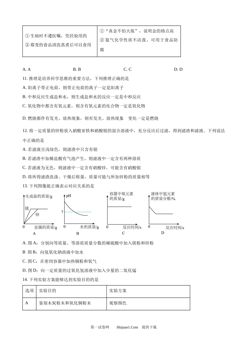 2025年黑龙江省齐齐哈尔市中考化学真题.docx_第3页