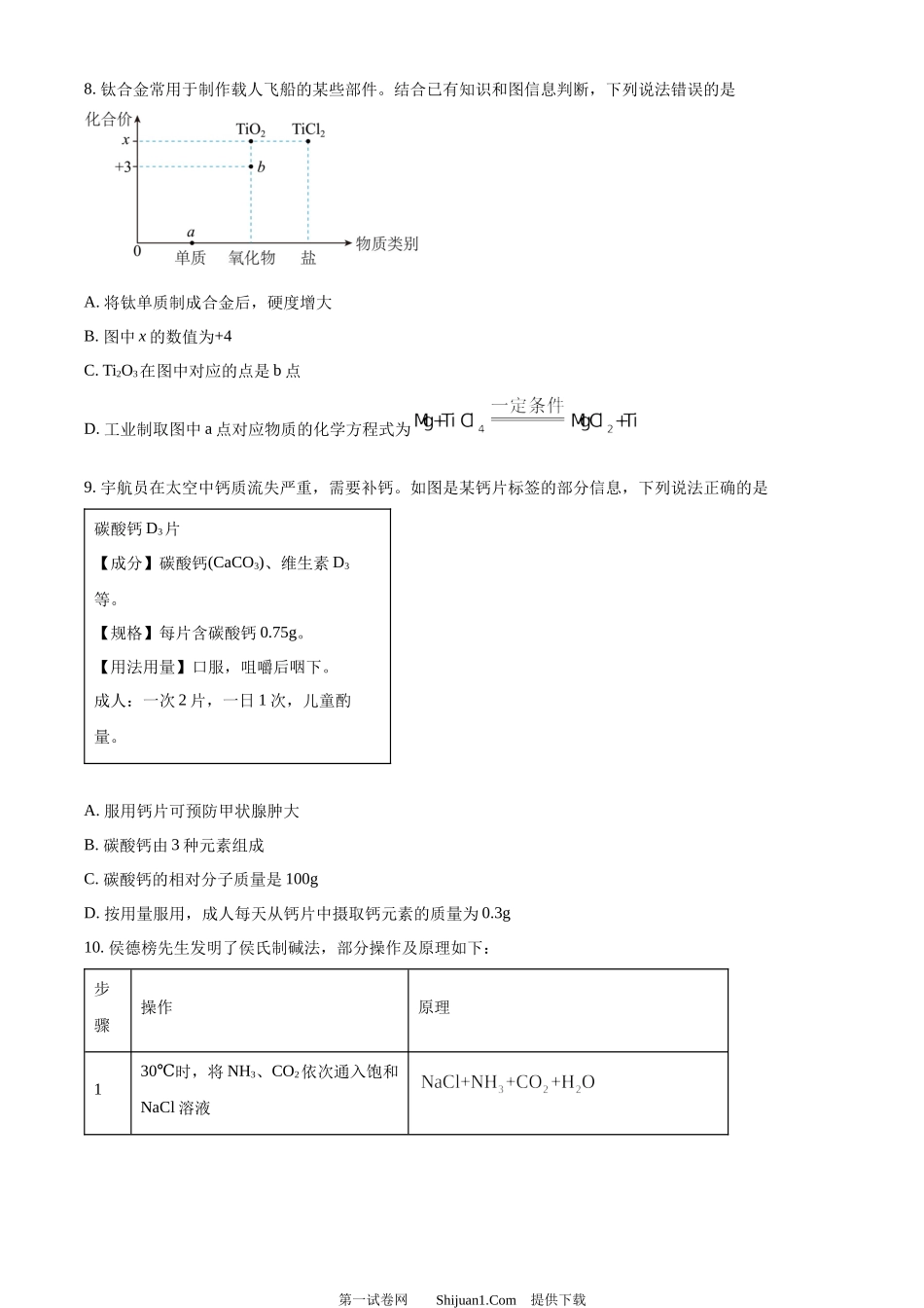 2024年吉林省长春市中考化学真题.docx_第2页