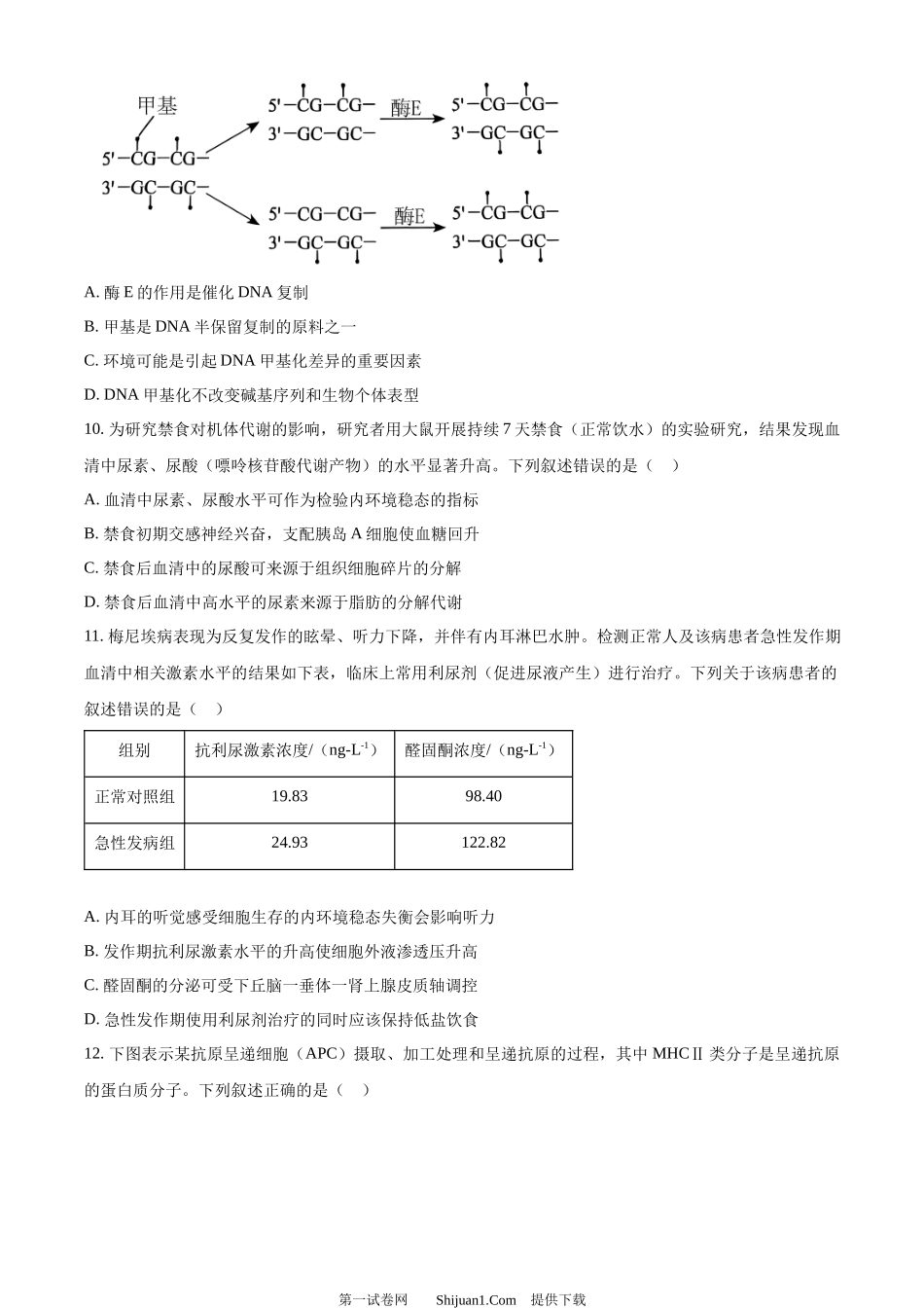 2024年高考生物试卷（辽宁）.docx_第3页