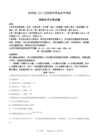 2025年四川省泸州市中考物理试题.docx