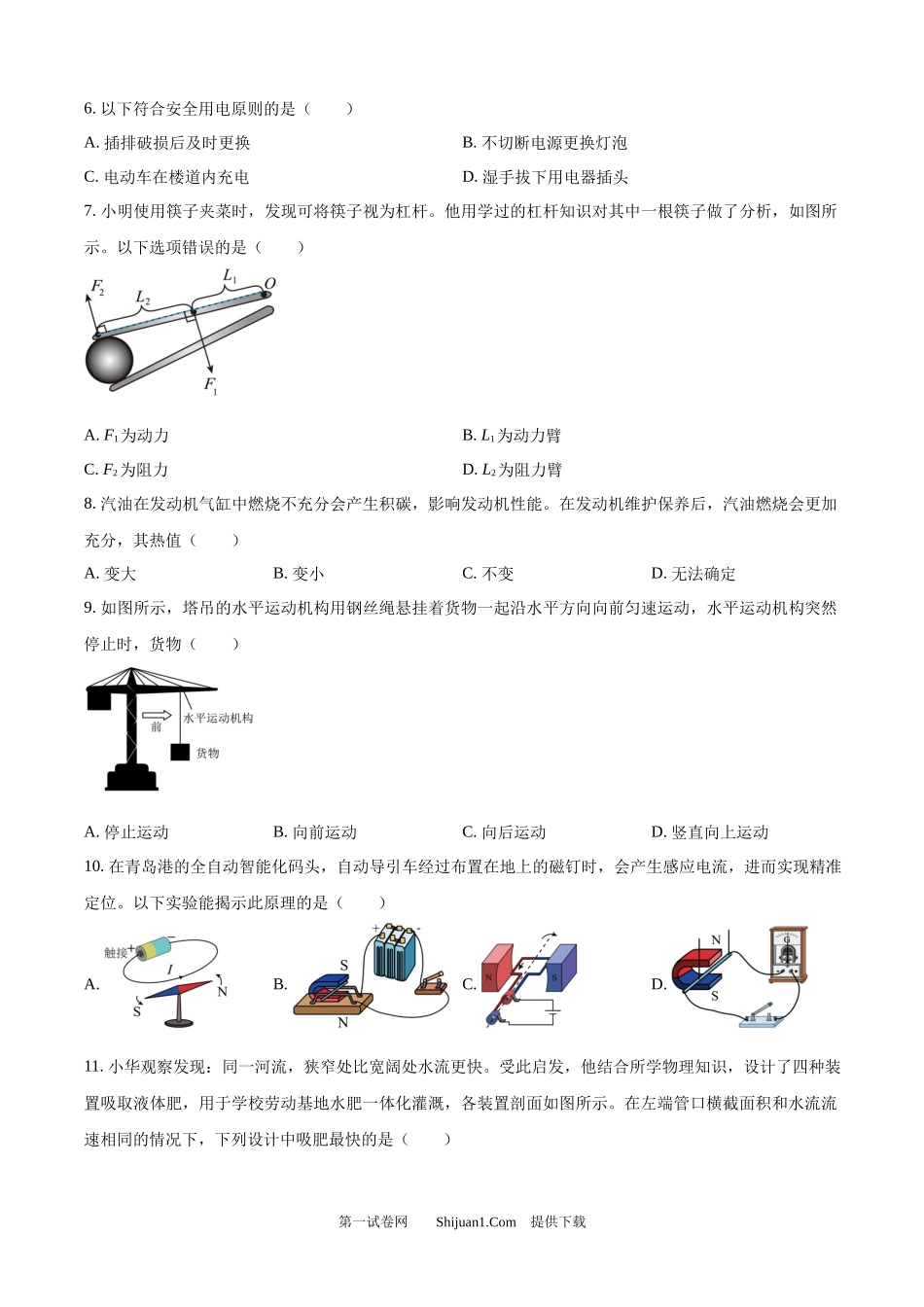 2025年山东省中考物理试题.docx_第2页