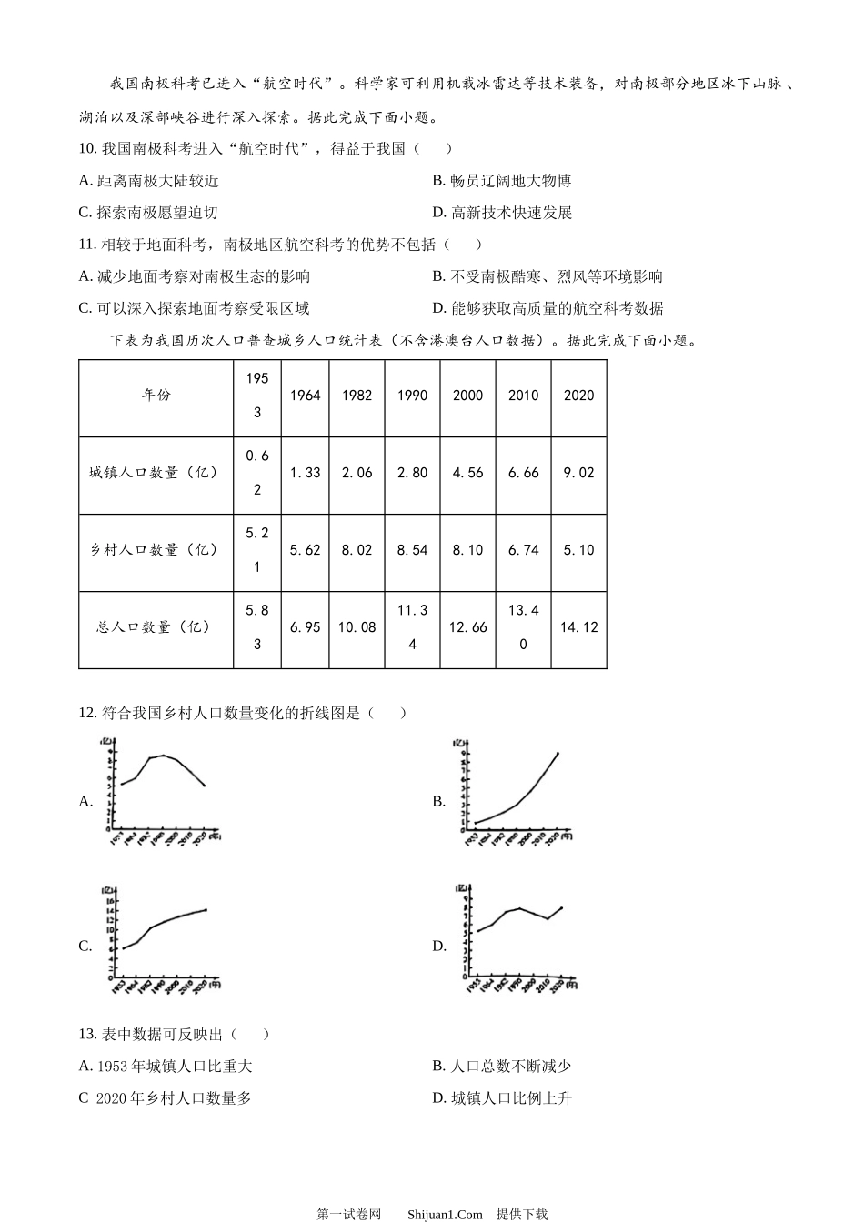 2024年陕西省中考地理试题.docx_第3页
