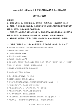 2025年四川省遂宁市中考理综物理试题.docx