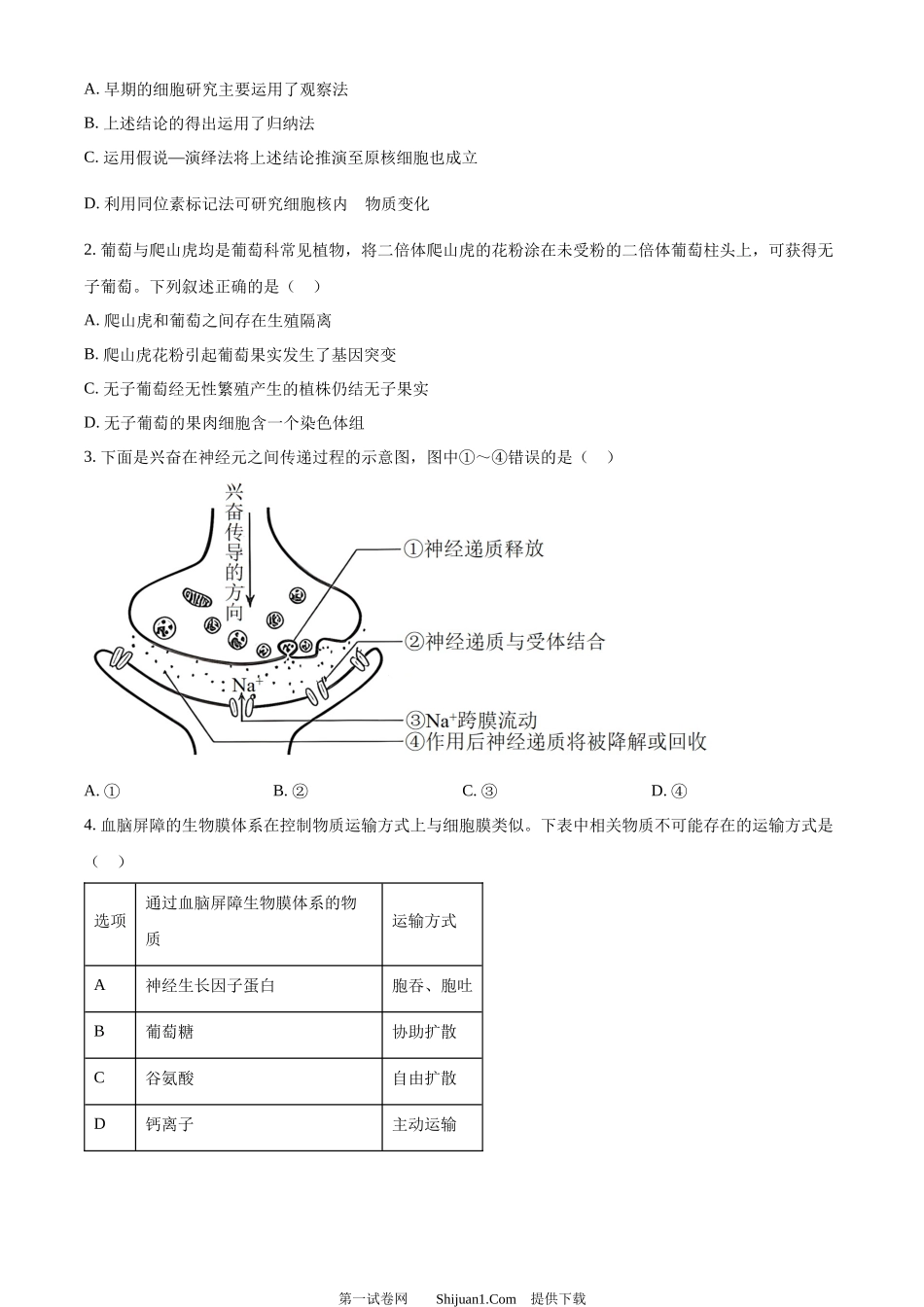 2023年高考生物试卷（辽宁）.docx_第2页