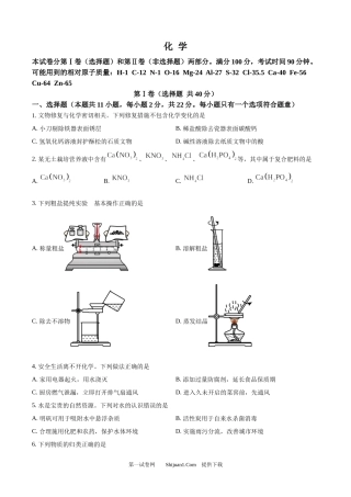 2024年山东省潍坊市中考化学真题.docx