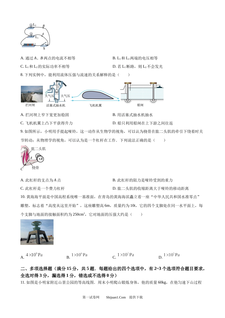 2024年山东省青岛市中考物理试题.docx_第2页