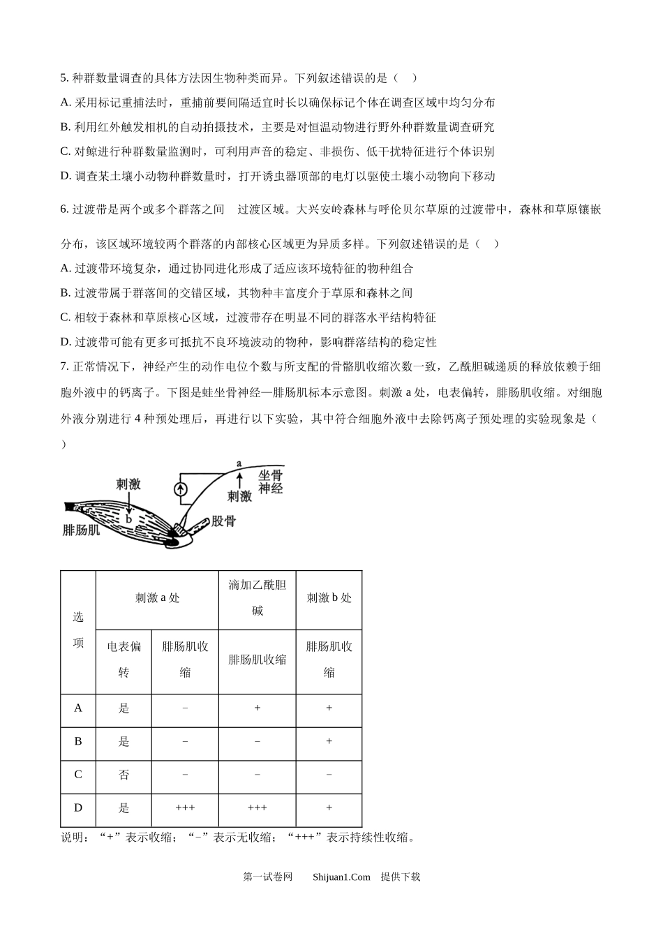 2025年高考生物试卷（安徽卷）.docx_第2页