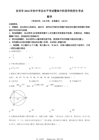 2024年四川省宜宾市中考数学试题.docx