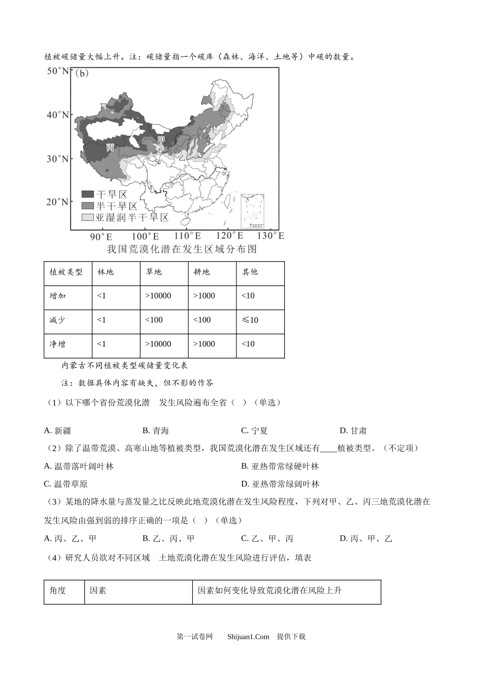 2025年高考地理试卷（上海卷）.docx_第3页