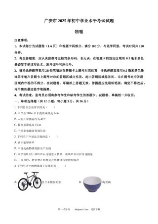 2025年四川省广安市中考物理试题.docx