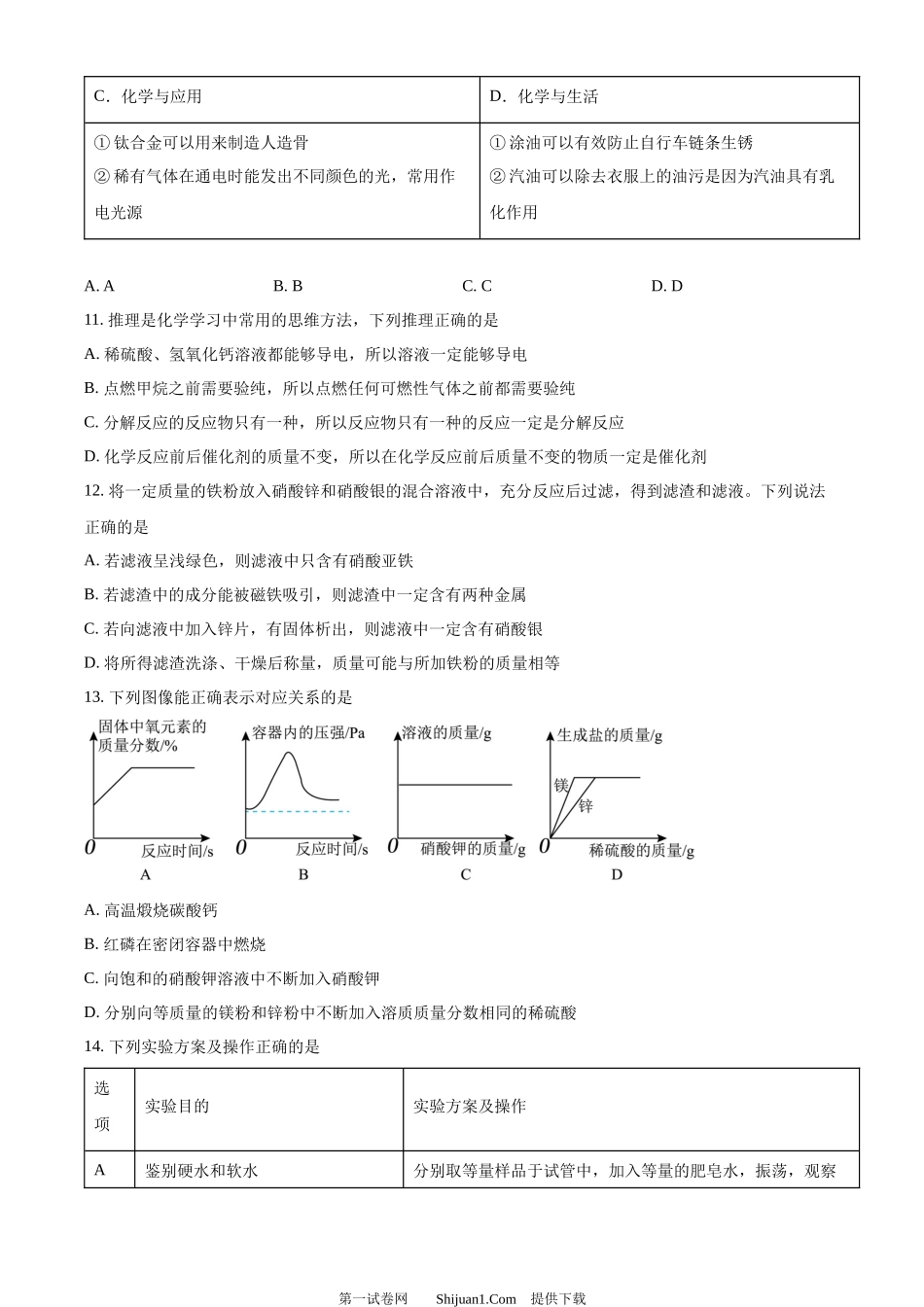 2024年黑龙江省齐齐哈尔市中考化学真题.docx_第3页