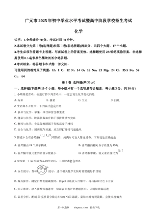 2025年四川省广元市中考化学真题.docx