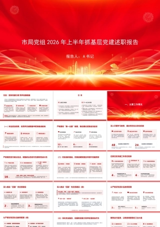 PPT：市局党组2026年上半年抓基层党建述职报告.pptx