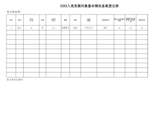 XXXX入党发展对象基本情况备案情况登记表.xlsx