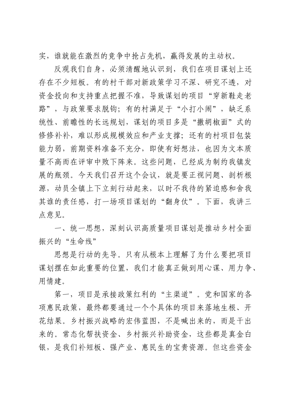 在全镇乡村振兴项目谋划座谈会上的讲话.docx_第2页