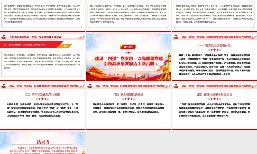 党课PPT：以“四强”党支部建设锻造坚实战斗堡垒.pptx