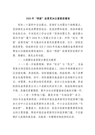“两新”政策更加注重提质增效.docx