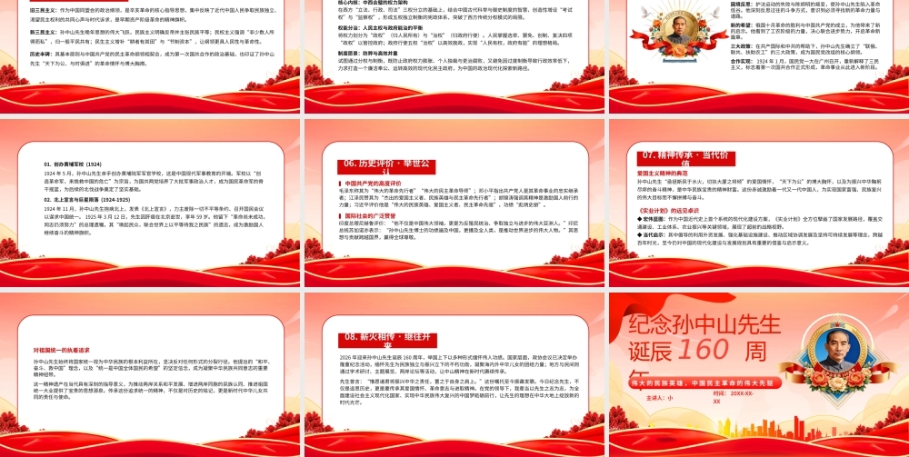红色党政风纪念孙中山先生诞辰160周年 .pptx