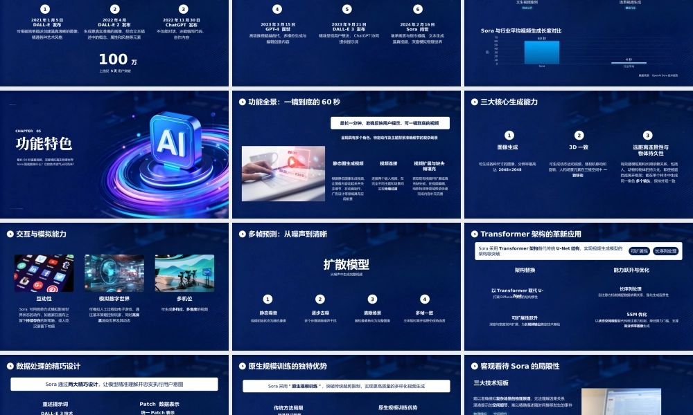 深蓝科技风SORA文生视频大模型介绍 .pptx