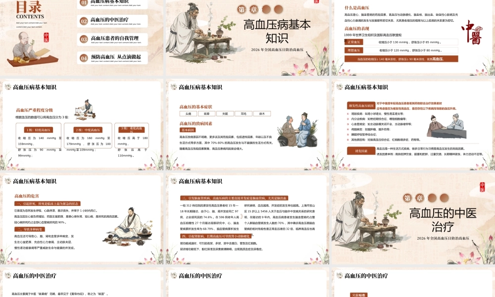 棕色中国风中医高血压.pptx