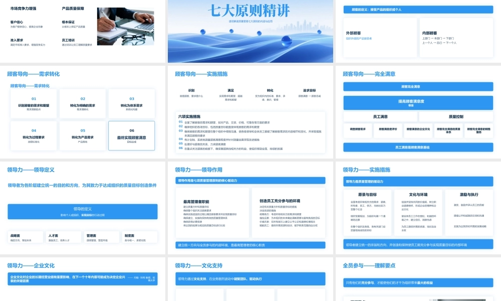 蓝色简约波浪ISO9000 质量管理体系基础知识培训 .pptx