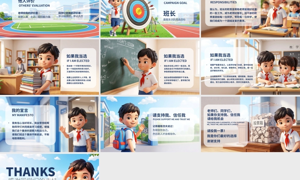小学生班干部竞选自我推荐 .pptx