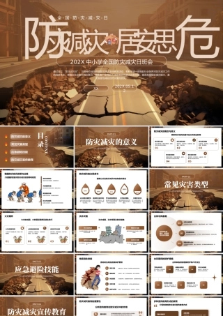 棕色简约防灾减灾主题班会 .pptx