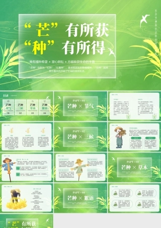 绿色小清新芒种节气介绍 .pptx