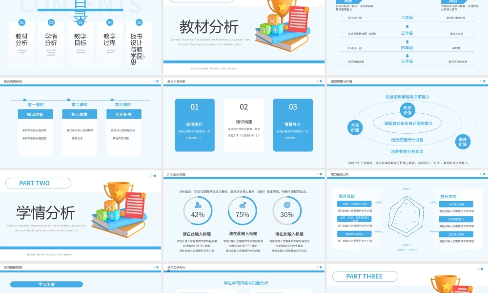 蓝色简约风数学教学课件.pptx