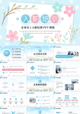 蓝色小清新企业员工入职培训.pptx