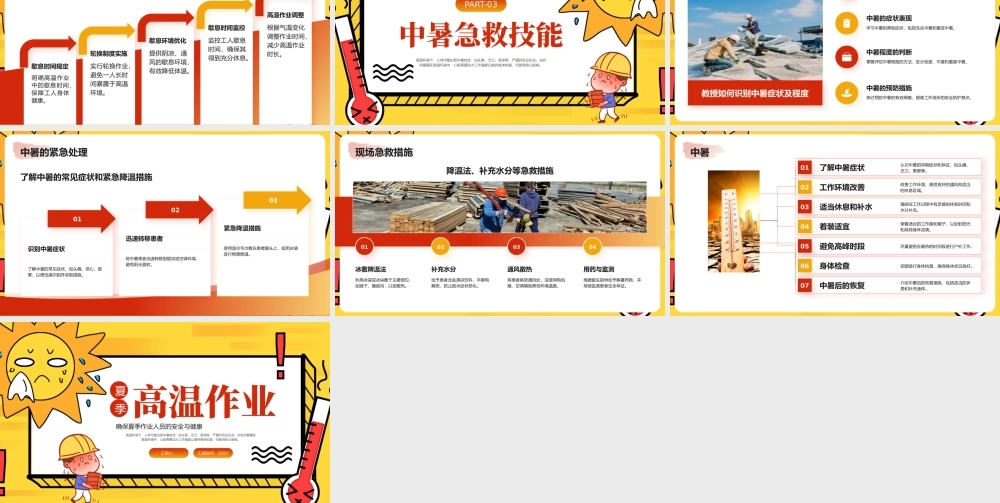 橙色简约夏季高温作业培训指南 .pptx