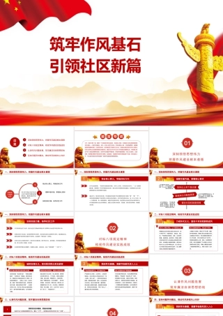PPT+党课讲稿： 筑牢作风基石，引领社区新篇ppt.pptx