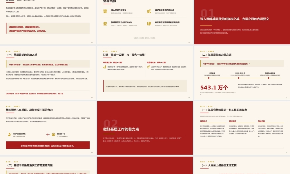 党课讲稿+ppt：基层是党的执政之基、力量之源（总书记关于基层工作方法论述）.pptx