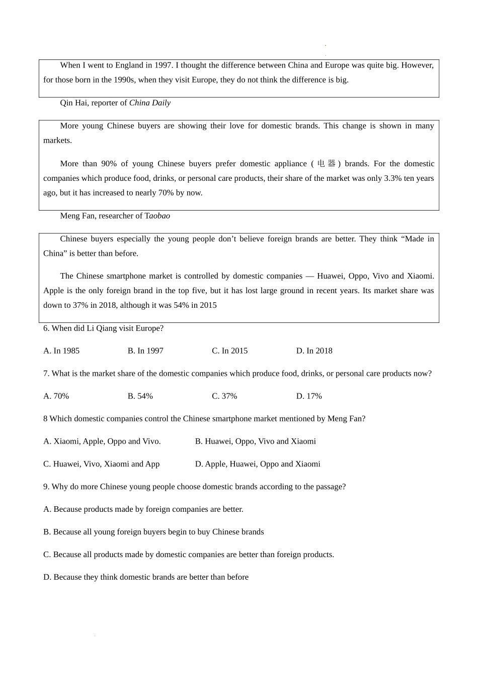 中职专用英语专题06 阅读理解（二）（解析版）.docx_第3页