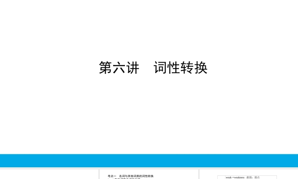 培根筑基42--课堂全面过 语法专讲06 词性转换 高考英语一轮复习全面过（人教版新教材）.ppt