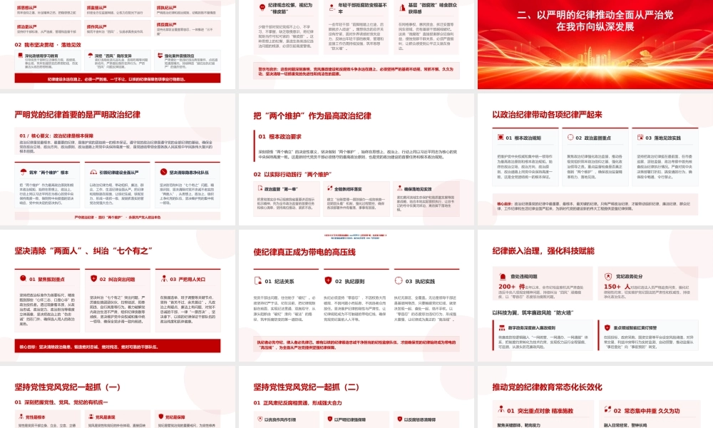 党课PPT：学习贯彻习近平党建思想，坚持用严明的纪律管党治党.pptx