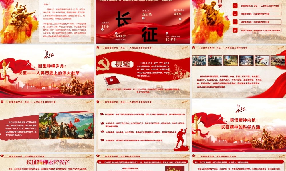 PPT：弘扬长征精神汲取奋进力量走好新时代长征路.pptx
