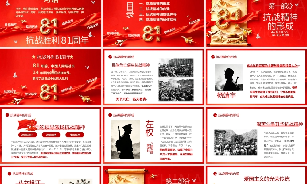 PPT：纪念抗战胜利81周年传承伟大抗战精神凝聚青春挺膺担当.pptx