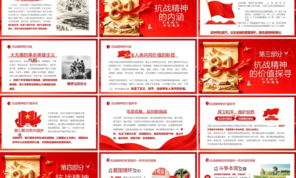 PPT：纪念抗战胜利81周年传承伟大抗战精神凝聚青春挺膺担当.pptx